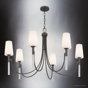 Urban Ambiance - Chandelier - UQL6761 Transitional Indoor Chandelier, 26''H x 40''W x 40''Dep, Iron Gate Finish, Ellingford Collection - 