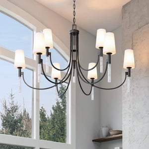 Urban Ambiance - Chandelier - UQL6762 Transitional Indoor Chandelier, 29''H x 48''W x 48''Dep, Iron Gate Finish, Ellingford Collection - 