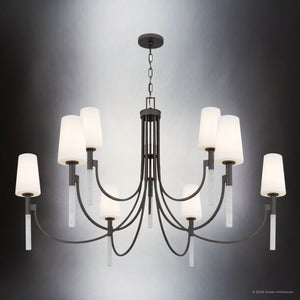 Urban Ambiance - Chandelier - UQL6762 Transitional Indoor Chandelier, 29''H x 48''W x 48''Dep, Iron Gate Finish, Ellingford Collection - 