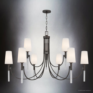 Urban Ambiance - Chandelier - UQL6762 Transitional Indoor Chandelier, 29''H x 48''W x 48''Dep, Iron Gate Finish, Ellingford Collection - 