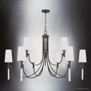 Urban Ambiance - Chandelier - UQL6762 Transitional Indoor Chandelier, 29''H x 48''W x 48''Dep, Iron Gate Finish, Ellingford Collection - 