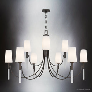 Urban Ambiance - Chandelier - UQL6762 Transitional Indoor Chandelier, 29''H x 48''W x 48''Dep, Iron Gate Finish, Ellingford Collection - 