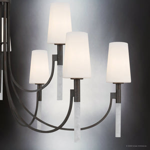 Urban Ambiance - Chandelier - UQL6762 Transitional Indoor Chandelier, 29''H x 48''W x 48''Dep, Iron Gate Finish, Ellingford Collection - 