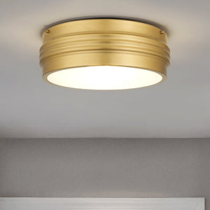Urban Ambiance - Ceiling Light - UQL6770 Art Deco Indoor Ceiling Light, 5.25''H x 16''W x 16''Dep, Brushed Gold Finish, Islebury Collection - 