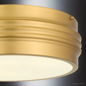 Urban Ambiance - Ceiling Light - UQL6770 Art Deco Indoor Ceiling Light, 5.25''H x 16''W x 16''Dep, Brushed Gold Finish, Islebury Collection - 