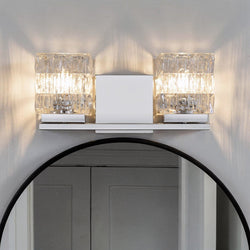 Urban Ambiance - Bath Light - UQL6780 Glam Indoor Bath Light, 6.25''H x 13.75''W x 4.75''Dep, Polished Chrome Finish, Highmere Collection - 