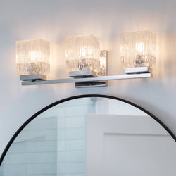 Urban Ambiance - Bath Light - UQL6782 Glam Indoor Bath Light, 6.25''H x 21.25''W x 4.75''Dep, Polished Chrome Finish, Highmere Collection - 