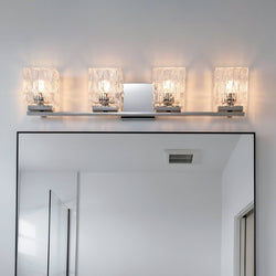 Urban Ambiance - Bath Light - UQL6783 Glam Indoor Bath Light, 6.25''H x 29.75''W x 4.75''Dep, Polished Chrome Finish, Highmere Collection - 