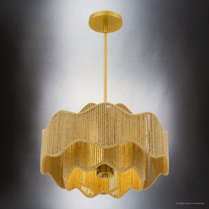 Urban Ambiance - Pendant - UQL6790 Bohemian Indoor Pendant, 10.25''H x 18.25''W x 18.25''Dep, Brushed Gold Finish, Jexford Collection - 
