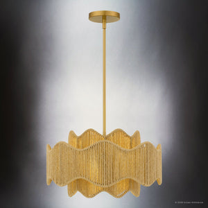Urban Ambiance - Pendant - UQL6790 Bohemian Indoor Pendant, 10.25''H x 18.25''W x 18.25''Dep, Brushed Gold Finish, Jexford Collection - 