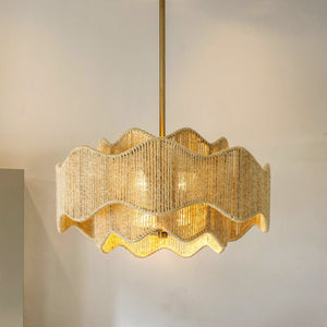 Urban Ambiance - Pendant - UQL6790 Bohemian Indoor Pendant, 10.25''H x 18.25''W x 18.25''Dep, Brushed Gold Finish, Jexford Collection - 