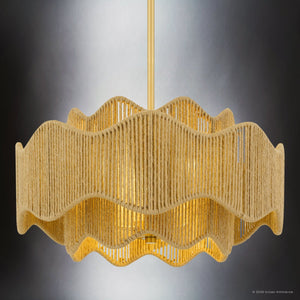 Urban Ambiance - Pendant - UQL6790 Bohemian Indoor Pendant, 10.25''H x 18.25''W x 18.25''Dep, Brushed Gold Finish, Jexford Collection - 