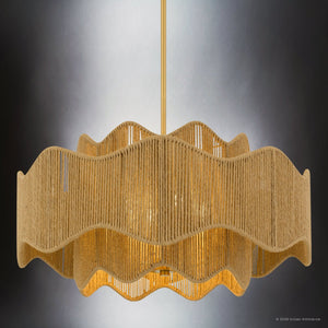 Urban Ambiance - Pendant - UQL6791 Bohemian Indoor Pendant, 13.75''H x 24.25''W x 24.25''Dep, Brushed Gold Finish, Jexford Collection - 