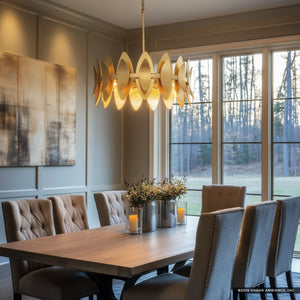 Urban Ambiance - Pendant - UQL6820 Glam Indoor Pendant, 12''H x 27.5''W x 27.5''Dep, Gold Leaf Finish, Kingswell Collection - 