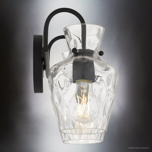 Urban Ambiance - Bath Light - UQL6830 Farmhouse Indoor Bath Light, 9.5''H x 14.25''W x 6.5''Dep, Matte Black Finish, Moorford Collection - 