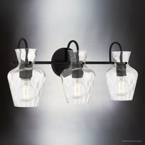 Urban Ambiance - Bath Light - UQL6831 Farmhouse Indoor Bath Light, 9.5''H x 22''W x 6.5''Dep, Matte Black Finish, Moorford Collection - 