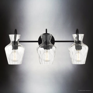 Urban Ambiance - Bath Light - UQL6831 Farmhouse Indoor Bath Light, 9.5''H x 22''W x 6.5''Dep, Matte Black Finish, Moorford Collection - 