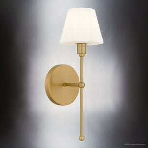 Urban Ambiance - Wall Sconce - UQL6840 Classic Indoor Wall Sconce, 15.75''H x 5.25''W x 6.5''Dep, Brushed Gold Finish, Quenton Collection - 