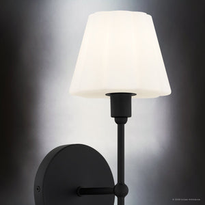 Urban Ambiance - Wall Sconce - UQL6841 Classic Indoor Wall Sconce, 15.75''H x 5.25''W x 6.5''Dep, Matte Black Finish, Quenton Collection - 