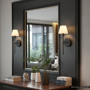 Urban Ambiance - Wall Sconce - UQL6841 Classic Indoor Wall Sconce, 15.75''H x 5.25''W x 6.5''Dep, Matte Black Finish, Quenton Collection - 
