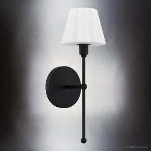 Urban Ambiance - Wall Sconce - UQL6841 Classic Indoor Wall Sconce, 15.75''H x 5.25''W x 6.5''Dep, Matte Black Finish, Quenton Collection - 