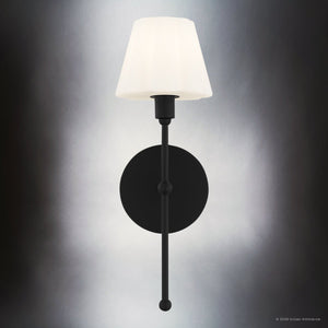 Urban Ambiance - Wall Sconce - UQL6841 Classic Indoor Wall Sconce, 15.75''H x 5.25''W x 6.5''Dep, Matte Black Finish, Quenton Collection - 