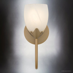 Urban Ambiance - Wall Sconce - UQL6850 French Country Indoor Wall Sconce, 12''H x 5''W x 6.5''Dep, Bronze Gold Finish, Windmere Collection - 