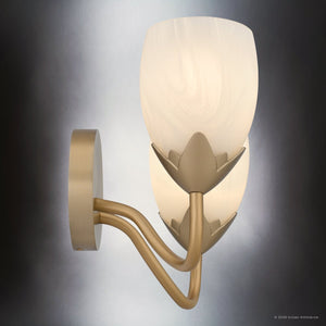 Urban Ambiance - Bath Light - UQL6851 French Country Indoor Bath Light, 9''H x 16''W x 7.25''Dep, Bronze Gold Finish, Windmere Collection - 