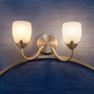 Urban Ambiance - Bath Light - UQL6851 French Country Indoor Bath Light, 9''H x 16''W x 7.25''Dep, Bronze Gold Finish, Windmere Collection - 