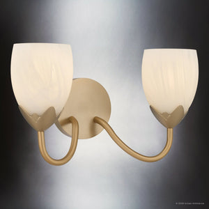 Urban Ambiance - Bath Light - UQL6851 French Country Indoor Bath Light, 9''H x 16''W x 7.25''Dep, Bronze Gold Finish, Windmere Collection - 