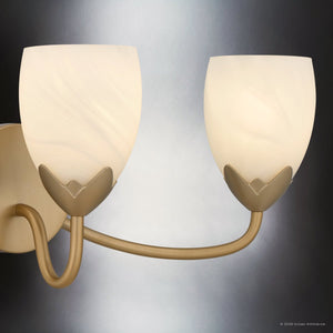 Urban Ambiance - Bath Light - UQL6852 French Country Indoor Bath Light, 9''H x 24''W x 7.25''Dep, Bronze Gold Finish, Windmere Collection - 