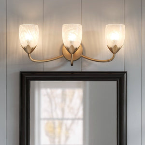 Urban Ambiance - Bath Light - UQL6852 French Country Indoor Bath Light, 9''H x 24''W x 7.25''Dep, Bronze Gold Finish, Windmere Collection - 