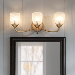 Urban Ambiance - Bath Light - UQL6852 French Country Indoor Bath Light, 9''H x 24''W x 7.25''Dep, Bronze Gold Finish, Windmere Collection - 