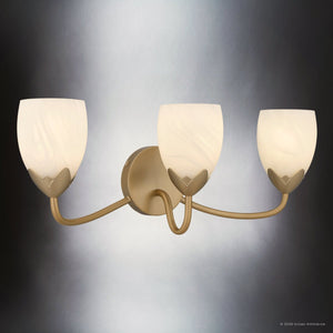 Urban Ambiance - Bath Light - UQL6852 French Country Indoor Bath Light, 9''H x 24''W x 7.25''Dep, Bronze Gold Finish, Windmere Collection - 