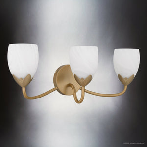 Urban Ambiance - Bath Light - UQL6852 French Country Indoor Bath Light, 9''H x 24''W x 7.25''Dep, Bronze Gold Finish, Windmere Collection - 