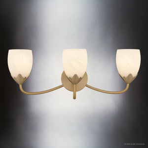 Urban Ambiance - Bath Light - UQL6852 French Country Indoor Bath Light, 9''H x 24''W x 7.25''Dep, Bronze Gold Finish, Windmere Collection - 