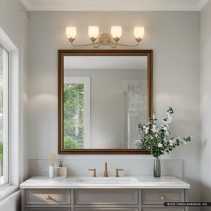 Urban Ambiance - Bath Light - UQL6853 French Country Indoor Bath Light, 9''H x 32''W x 7.25''Dep, Bronze Gold Finish, Windmere Collection - 