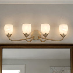 Urban Ambiance - Bath Light - UQL6853 French Country Indoor Bath Light, 9''H x 32''W x 7.25''Dep, Bronze Gold Finish, Windmere Collection - 