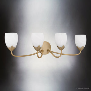 Urban Ambiance - Bath Light - UQL6853 French Country Indoor Bath Light, 9''H x 32''W x 7.25''Dep, Bronze Gold Finish, Windmere Collection - 
