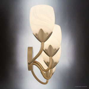 Urban Ambiance - Bath Light - UQL6853 French Country Indoor Bath Light, 9''H x 32''W x 7.25''Dep, Bronze Gold Finish, Windmere Collection - 