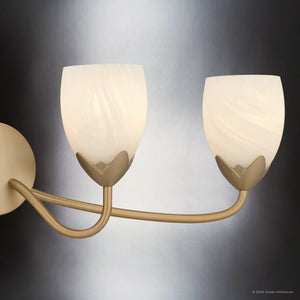 Urban Ambiance - Bath Light - UQL6853 French Country Indoor Bath Light, 9''H x 32''W x 7.25''Dep, Bronze Gold Finish, Windmere Collection - 