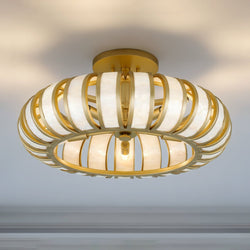 Urban Ambiance - Ceiling Light - UQL6860 Art Deco Indoor Ceiling Light, 10.5''H x 22''W x 22''Dep, Soft Gold Finish, Velston Collection - 