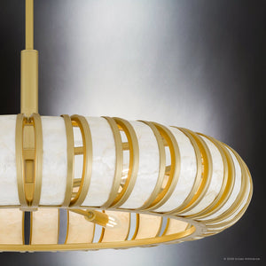 Urban Ambiance - Pendant - UQL6861 Art Deco Indoor Pendant, 13.5''H x 30''W x 30''Dep, Soft Gold Finish, Velston Collection - 
