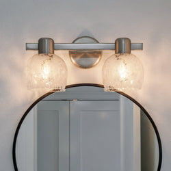 Urban Ambiance - Bath Light - UQL6870 Contemporary Indoor Bath Light, 7.25''H x 16''W x 6.5''Dep, Brushed Nickel Finish, Yarcombe Collection - 