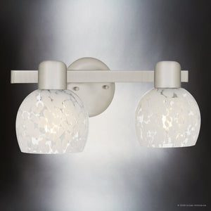 Urban Ambiance - Bath Light - UQL6870 Contemporary Indoor Bath Light, 7.25''H x 16''W x 6.5''Dep, Brushed Nickel Finish, Yarcombe Collection - 