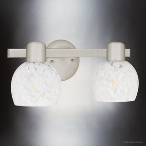 Urban Ambiance - Bath Light - UQL6870 Contemporary Indoor Bath Light, 7.25''H x 16''W x 6.5''Dep, Brushed Nickel Finish, Yarcombe Collection - 