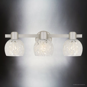Urban Ambiance - Bath Light - UQL6871 Contemporary Indoor Bath Light, 7.25''H x 22.25''W x 6.5''Dep, Brushed Nickel Finish, Yarcombe Collection - 