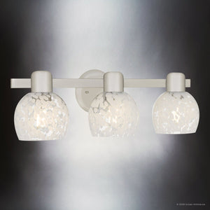 Urban Ambiance - Bath Light - UQL6871 Contemporary Indoor Bath Light, 7.25''H x 22.25''W x 6.5''Dep, Brushed Nickel Finish, Yarcombe Collection - 