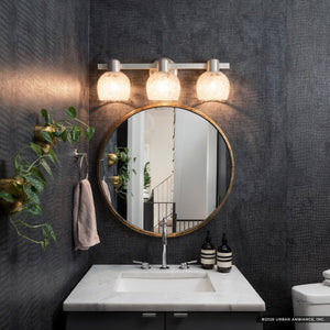 Urban Ambiance - Bath Light - UQL6871 Contemporary Indoor Bath Light, 7.25''H x 22.25''W x 6.5''Dep, Brushed Nickel Finish, Yarcombe Collection - 