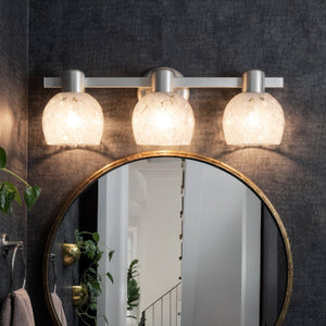 Urban Ambiance - Bath Light - UQL6871 Contemporary Indoor Bath Light, 7.25''H x 22.25''W x 6.5''Dep, Brushed Nickel Finish, Yarcombe Collection - 